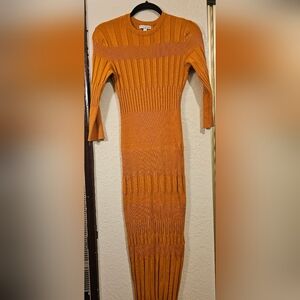 Eva Mendez Orange Long Sleeve Dress Size Large